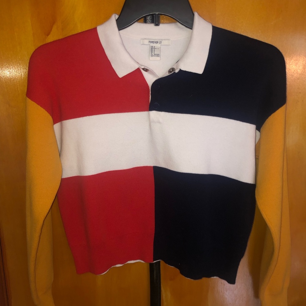 Women’s Colorblock Polo Sweater